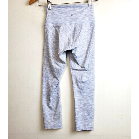 Lululemon 4 Wunder Under High Rise Crop 21” Luxtreme White Stripes LW6AXTS - Picture 4 of 12